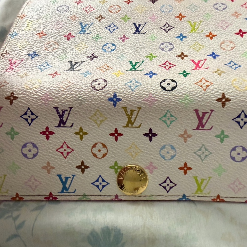 Takashi Murakami X Louis Vuitton White Monogram Multicolor Wallet - Picture 3 of 16